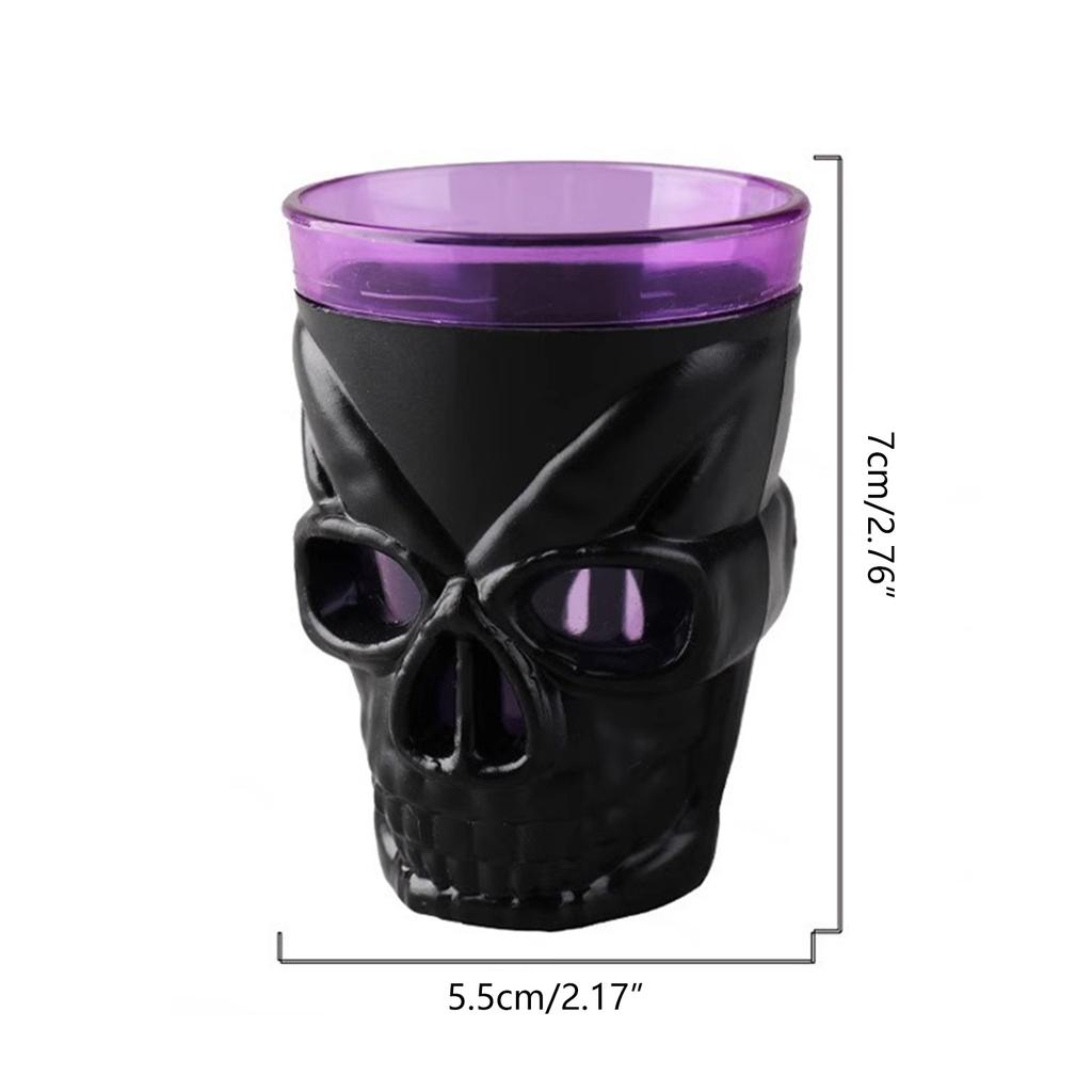 Leuchtender LED Totenkopf Weinkelch Leuchtet im Dunkeln Weinglas für Gruselige Feiern