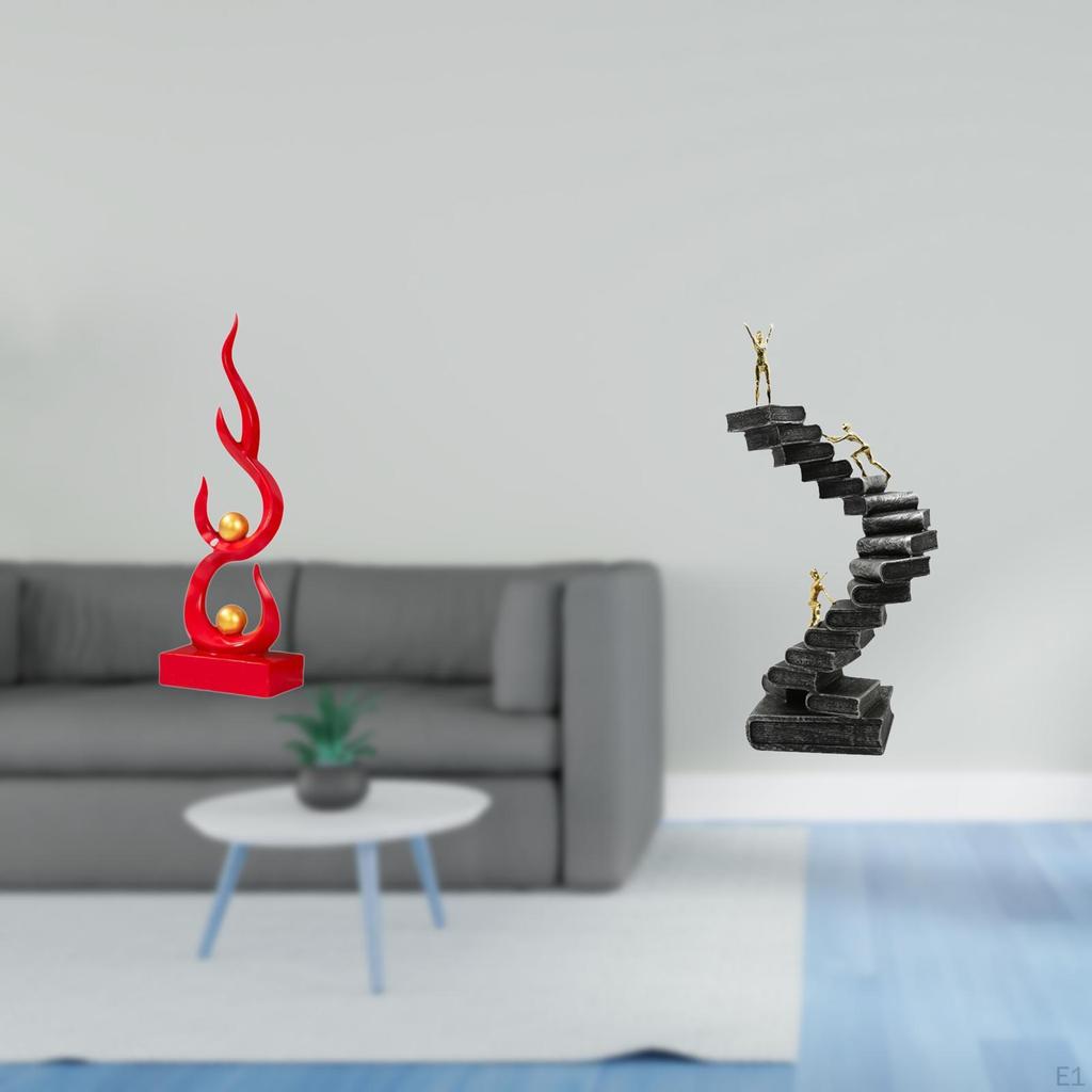 Resin Abstract Fire Thinker Statue Figurine Modern Flame Sculpture Handicraft Decorative Ornament