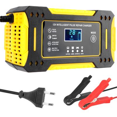Інтелектуальна швидка зарядка 12 В 6 А 3 етапи Свинцево-кислотні AGM гелеві зарядні пристрої Автоматичний цифровий РК-дисплей Автомобільні аксесуари Зарядний пристрій для мотоциклів