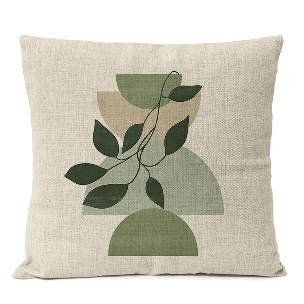 Boho Geometric Leaves Floral Pillow Case Home Decor Moon Sun Flowers Linen Throw Cushion Cover Decoration Sofa Pillowcase
