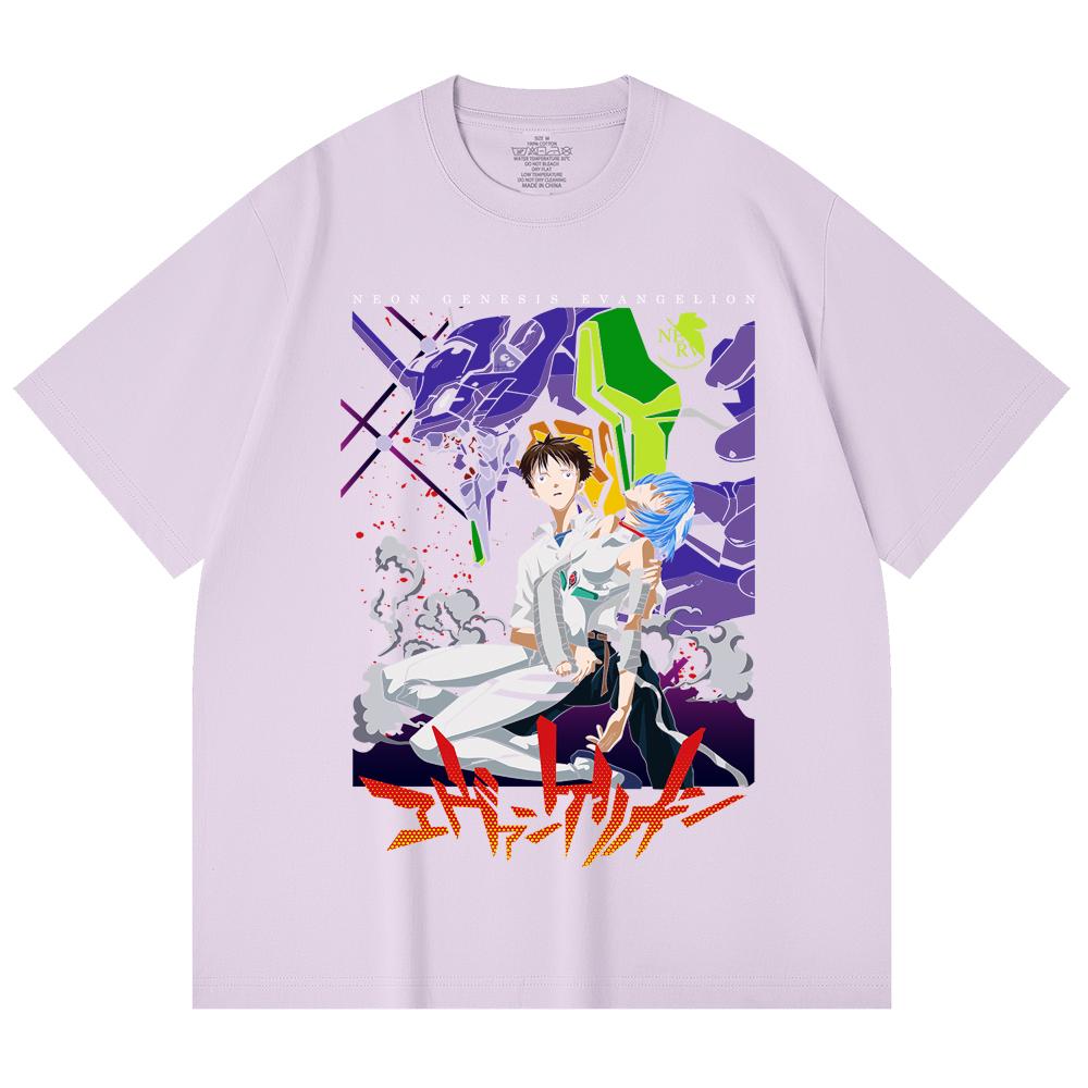 230 g/m² 100 % Baumwolle Evangelion V1 Druck Unisex Schweres Baumwoll-T-Shirt