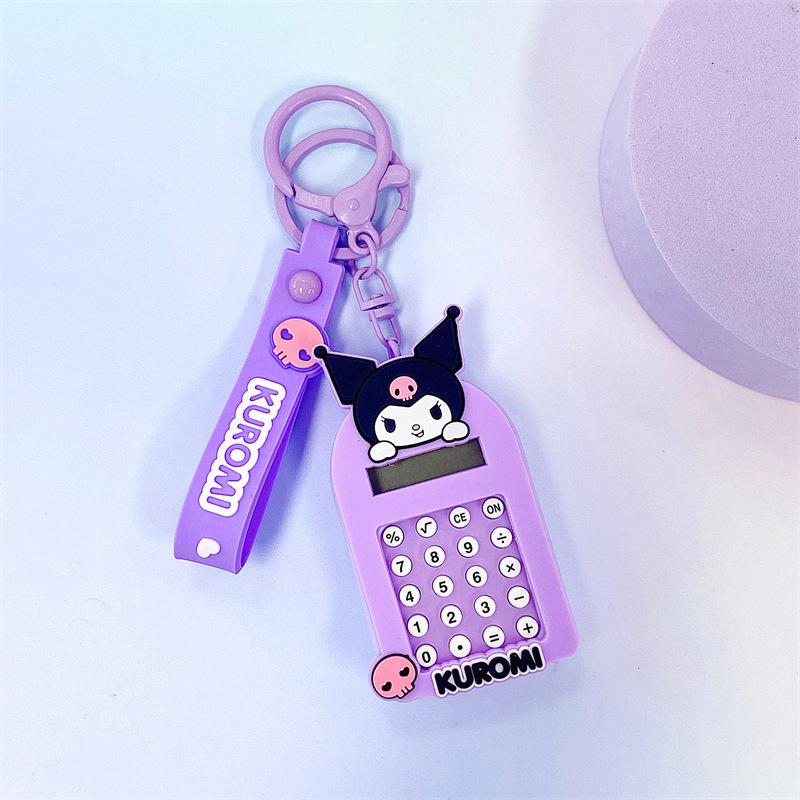 Animation  Key Chain  Kawaii Key Chain Kuromi Cinnamoroll Cute Calculator Decoration Students Christmas Present Toys
