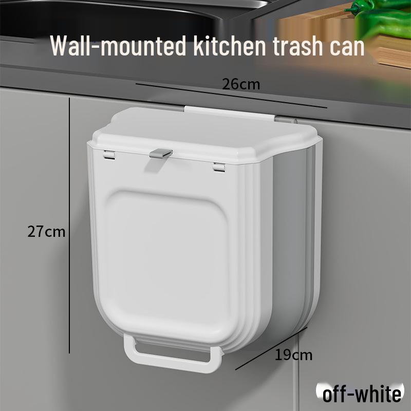 Folding Wall-Mounted Kitchen Trash Can - Large Capacity, Cabinet Door Hanging Waste Basket for Creative Waste Classification