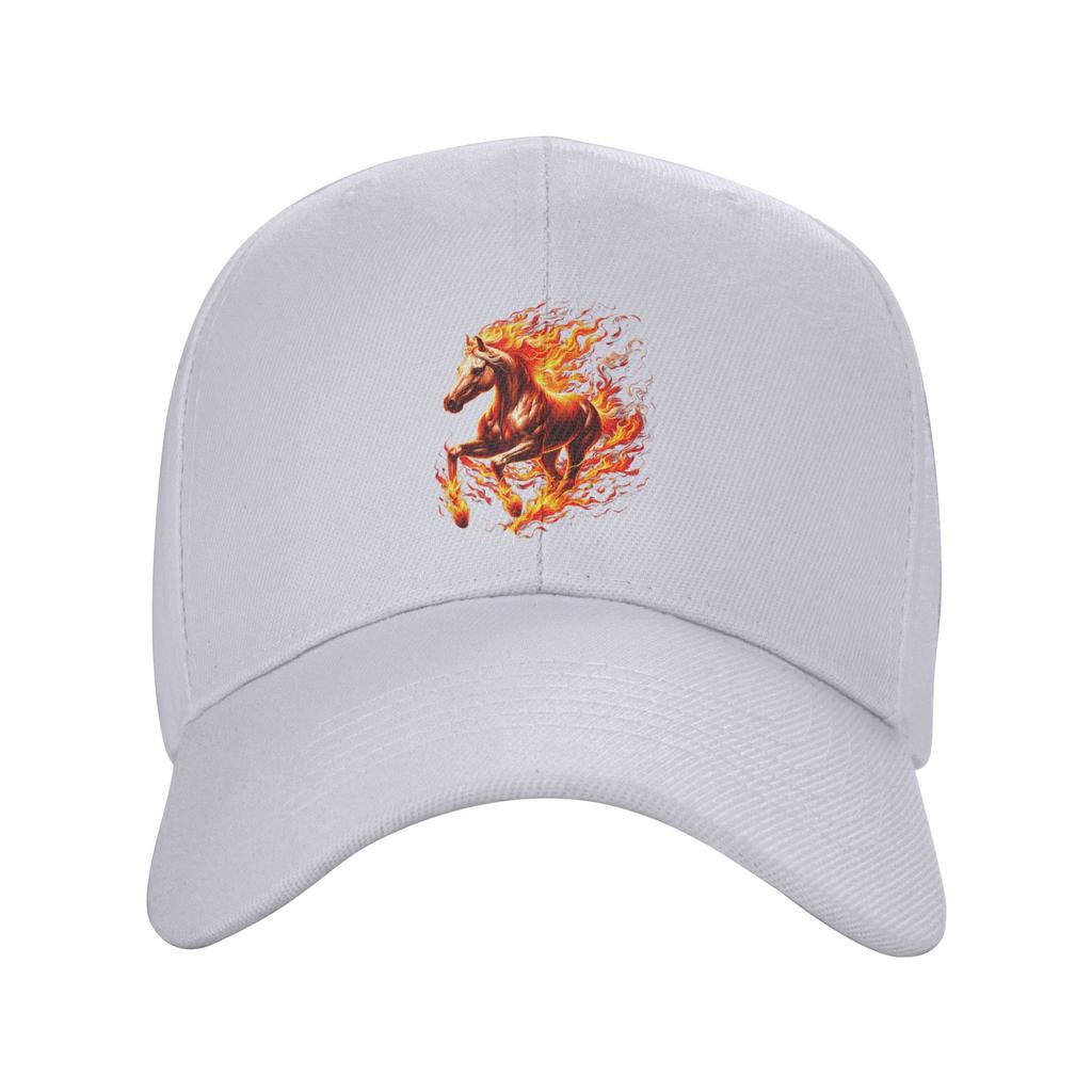 Lustiges brennendes Pferd Outfit für Pferde Flammen Liebhaber Baseballkappe Lässig Unisex Herren Hip Hop Hüte Jagd Camping Baseballkappen