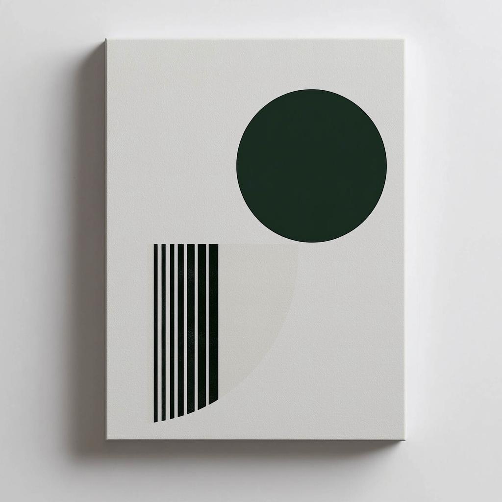 Abstrakcyjny Zielony Krąg Na Białym Tle Abstrakcyjny Zielony Krąg Na Białym Tle, 50X70 Cm, Bez Ramy, Płótno Premium Na Blejtramie