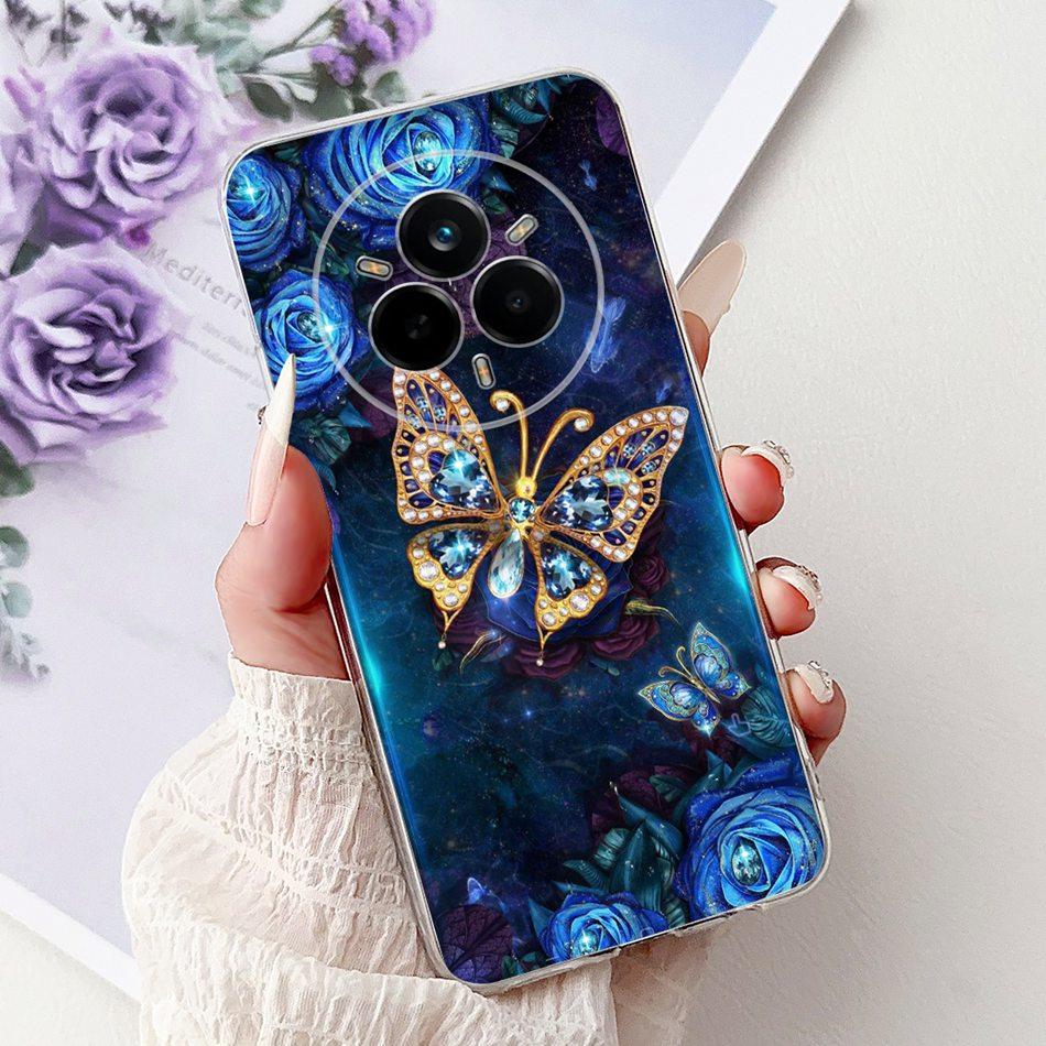 For Realme 14 Pro 14Pro+ Elegant Floral Cat Printed Phone Case For Realme 14 Pro Plus 14Pro 5G Soft Silicone TPU Cases