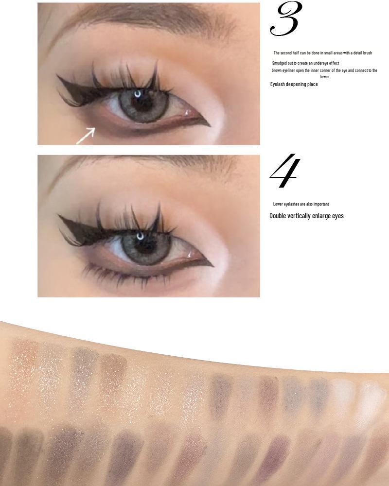 42-Color Smoky Eyeshadow Palette: Matte, Pearlescent, Glitter, Highlight, Cement Gray