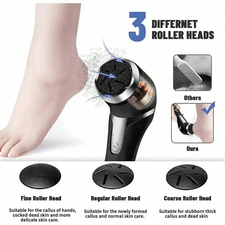 Elektrisches Fußpediküre-Gerät Mit Staubabsauger Und LCD-Anzeige, USB-Aufladung Zum Entfernen Von Hornhaut Und Peeling Der Füße