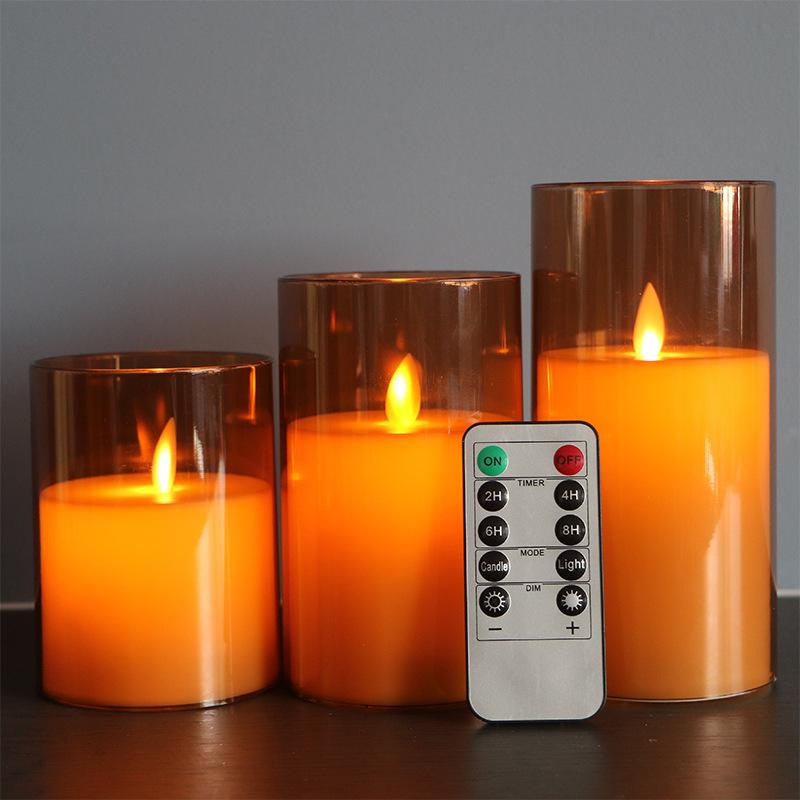 LED Remote Control Candle Light with Plastic Cover for Weddings, Bars, and Birthdays