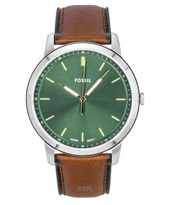 

Мужские часы Fossil Minimalist с кожаным ремешком, зеленым циферблатом, кварцевые, FS6094 зелёный