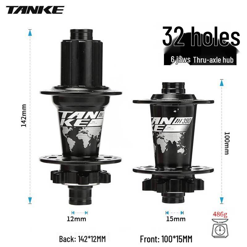 TANKE Mountain Bike 4-Bearing Hub: Quick Release Thru Axle, Iridescent Aluminum Alloy.