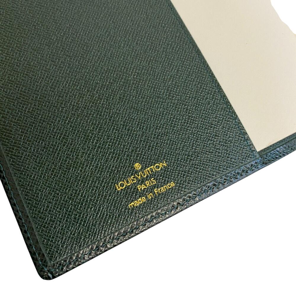 LOUIS VUITTON R20407 Taiga leather Notebook cover green leather Used