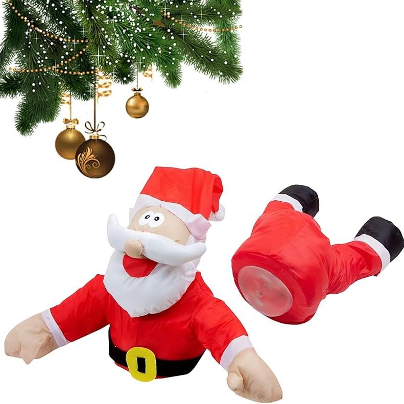 

Рождественский Аварийный Санта Олень Анимированное Украшение на Окно с Наклейкой Осколок Стекла и Комбинезоном-Ногами Смешной Праздничный Оригинальный Рождественский Декор Подарок Santa