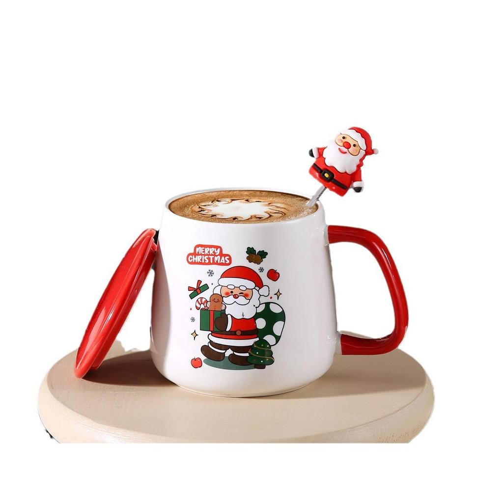 Christmas Ceramic Mug Gift Set - Santa Claus New Year Office Coffee Mug
