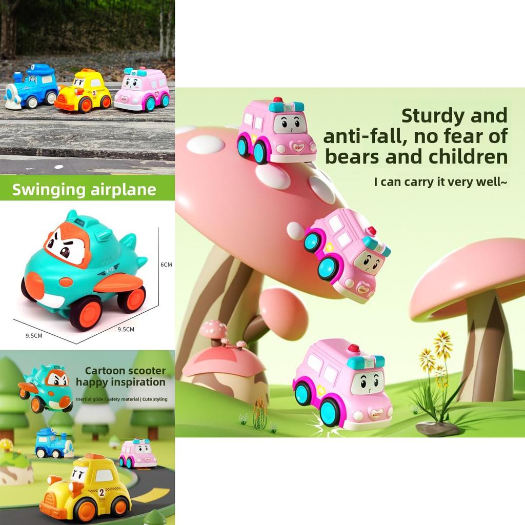 Cartoon Design Ambulance Airplane Train Taxi Model Children Toy For Toddler Play And Development
