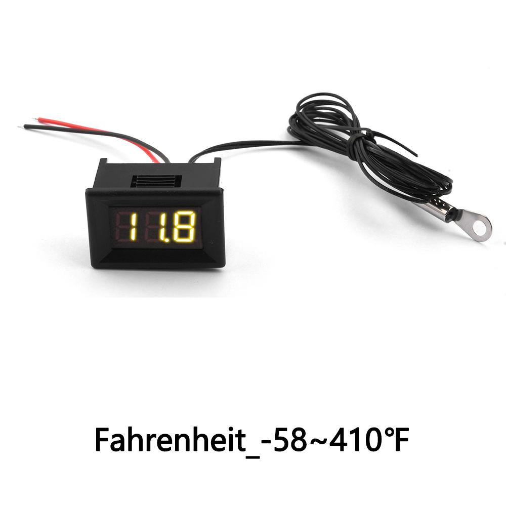 

0.36Inch Digital Temperature Meter 3-Digit Thermometer Gauge DC 4-28V Digital Temperature Control Panel Monitor with NTC Sensor Fahrenheit Yellow