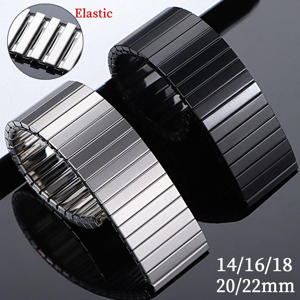 Pulseira de Relógio Elástica de Aço Inoxidável 14mm 16mm 18mm 20mm 22mm Pulseira de Expansão Pulseira de Metal Pulseira de Reposição Universal