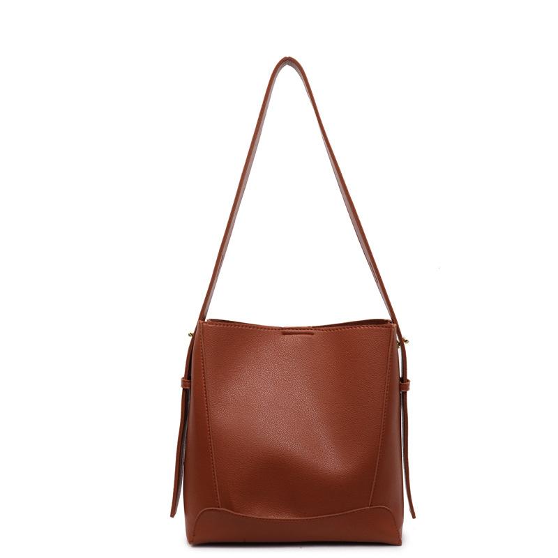 Beuteltasche Damen neue Umhängetasche breiter Schultergurt großes Fassungsvermögen Retro Pendler Schulter Tragetasche