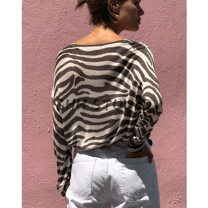 Women's Spring Clothing French Style Design Long Sleeves round Neck Minimalist Casual Thin Needle Knitting Tops 0506005