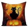 Retro Halloween Pillow Cover Vintage Illustration Witch Pumpkin Black Cat Cushion Case Home Decor Throw Pillowcase for Sofa Bed