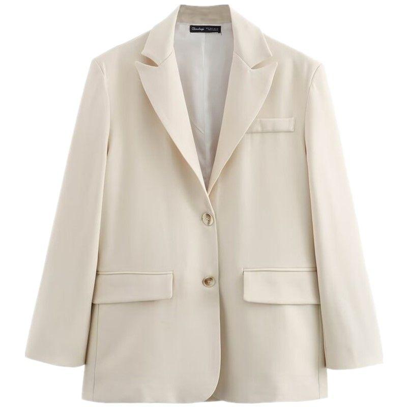 

Fashion Style 2024 Autumn New Women s Clothing All-Match White Stripes Loose Suit Jacket 5247781 Figure Color L