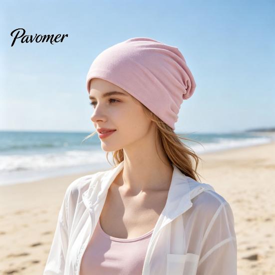 Breathable Fabric Sun Protection Hat Slouchy Hip-Hop Hat, Solid Color Soft Chemo Headwear, Temperature Locking Winter Lightweight Cancer Cap for Women