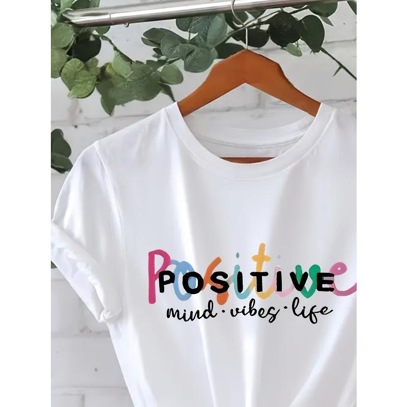 European sizes Letter Print Casual Women'S Summer Clothing, New Short-Sleeve T-Shirt for Spring And Summer