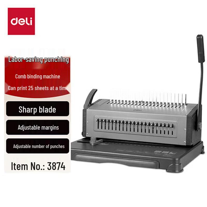 Deli 21-Hole Manual Comb Binding Machine