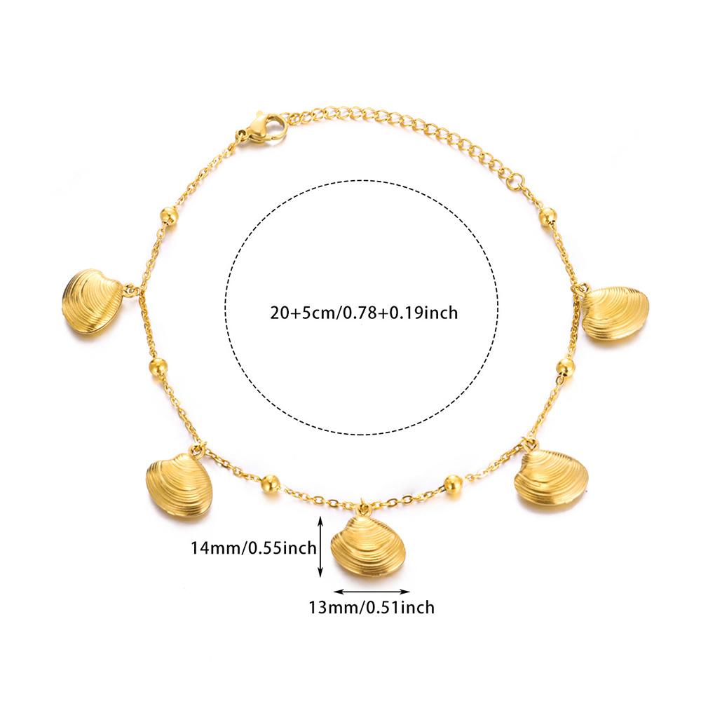 Beads Anklets for Women Gold Color Stainless Steel Chain Ankle Bracelet Trendy Summer Beach Jewelry Accessories Gifts