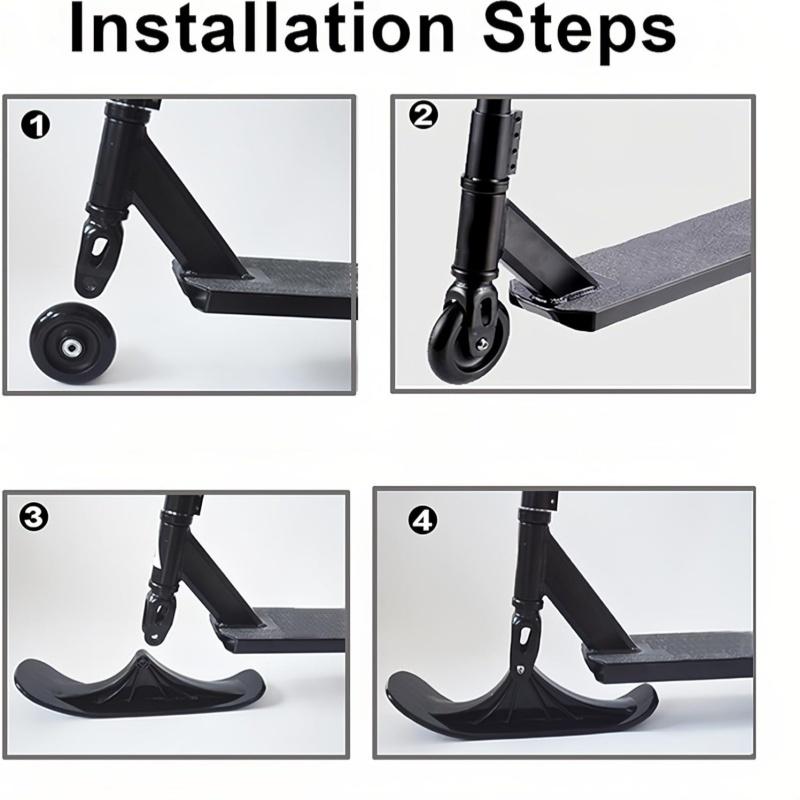 Ski Sleigh Accessories Winter Snow Scooter Ski Sled Children's Dual-use Ski Two-in-one Scooter Two Wheels Riding Tyre Parts