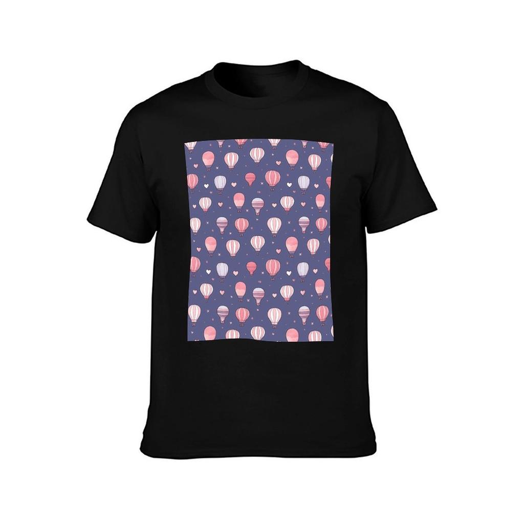 Hot Air Balloon Pattern Cute Colorful Vintage Retro T-Shirt t shirts for man graphic tees t shirt man plain T-Shirt
