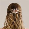 1PC Gold Handmade Pearl Flower Hairpin Women Photo Styling Banquet Party Hair Accessories