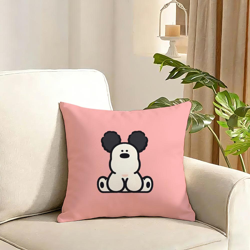 Cute Cushion Cover Reversible Plush Pillow Cover Soft Fluffy  Home Decor for Sofa Bedroom