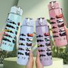 1PC Multiple Race Car Born To Race Print 750ml Color Plastic Sports Water Bottle Leakproof Flip Straw Lid Suitable for Sports Office Home Use