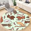 1pc Dogs Sausages Office Round Area Rug, Indoor Mat Suitable ForOffice, Under Office Chairs Bedroom Living Room Home Decor, Room Deco,  n56