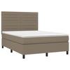 3141861 vidaXL Lit à sommier tapissier avec matelas Taupe 140x200 cm Tissu