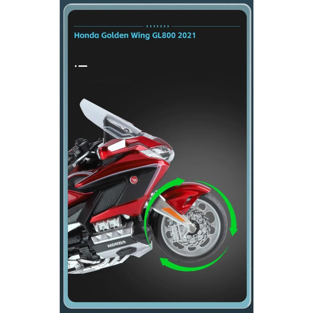 1/11 HONDA Gold Wing GL800 2021 Modello Moto in Lega Diecasts Metallo Moto da Turismo Ricreativo Modello Suono Luci Giocattolo per Bambini Regalo