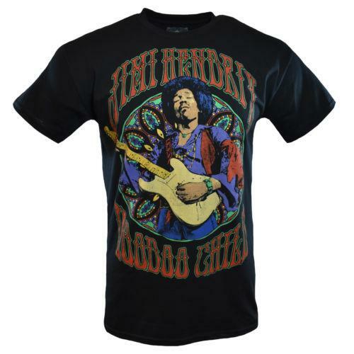 Men s Tee T-Shirt Music-JIMI HENDRIX Voodoo Child - Black Graphic Design NEW L