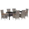 Garden Dining Set 7 pcs Grey Powder Coated Steel