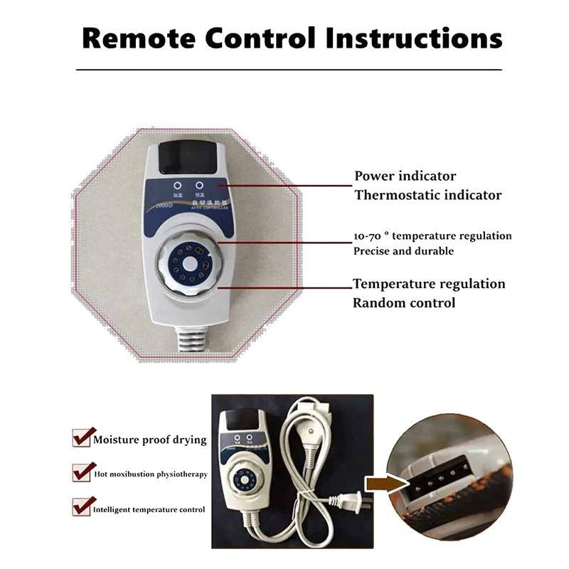 Almofada de Aquecimento de Turmalina Natural Almofada de Massagem Quadrada de Jade Almofada de Assento para Escritório e Casa para Humor Relaxante Temperatura Ajustável