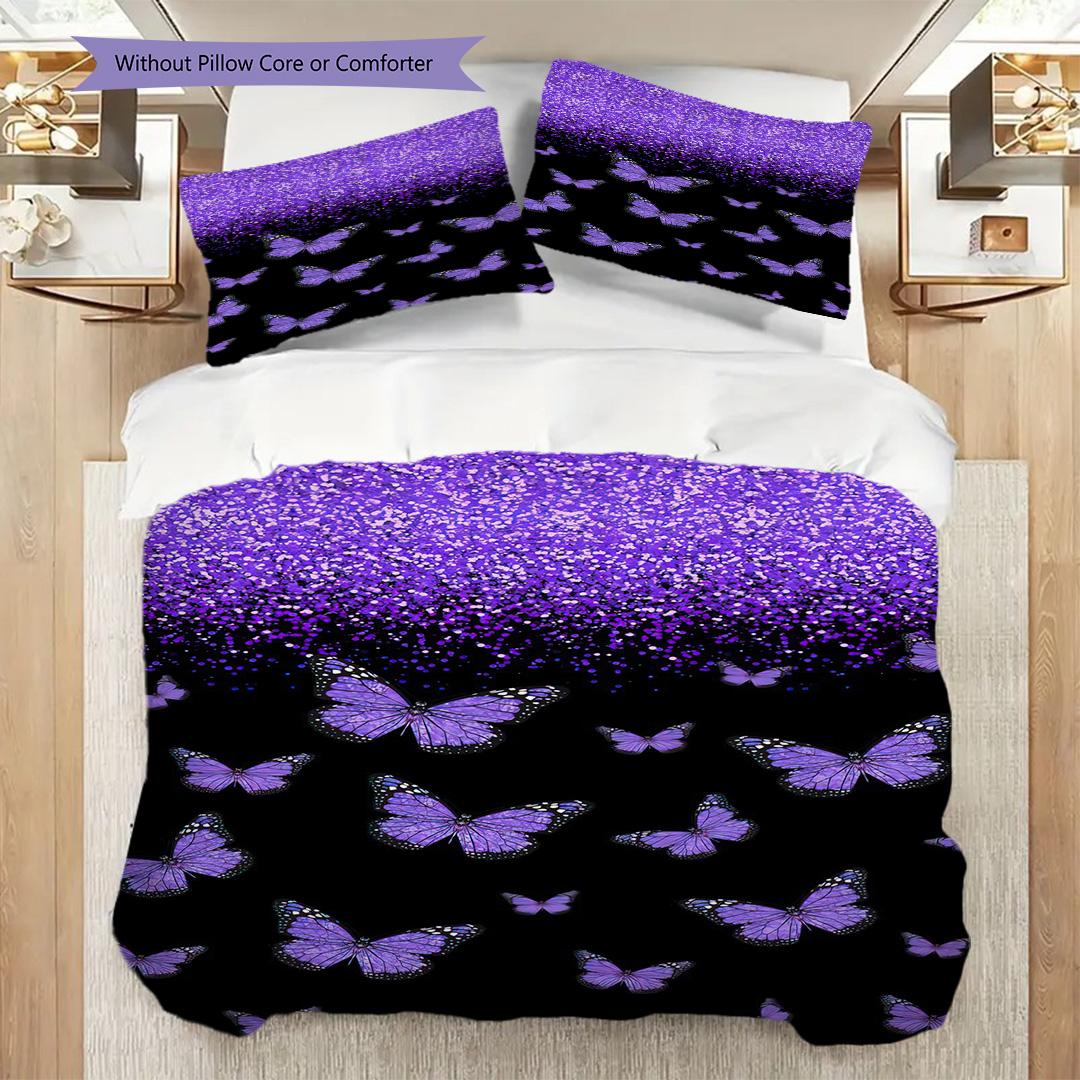 

1PC Butterflies, flowers Bedding Quilt Set Quilt Cover Pillowcase Home Decoration Birthday Gift (1 * duvet cover + 15 * pillowcase, without core) 135x200cm
