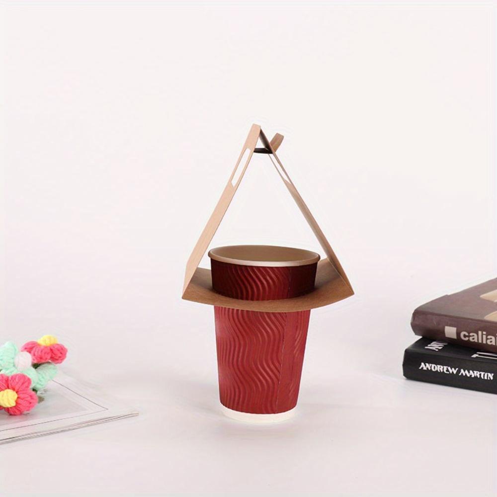 30pcs Drink Carrier with Handle Single-cup Holder Hand-held Cup Carrier Disposable Coffee Cup Holder Portable Foldable Tray Drink Caddy Cup Carriers
