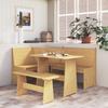 REINE 3 Pcs Dining Set Honey Brown Solid Pine Wood