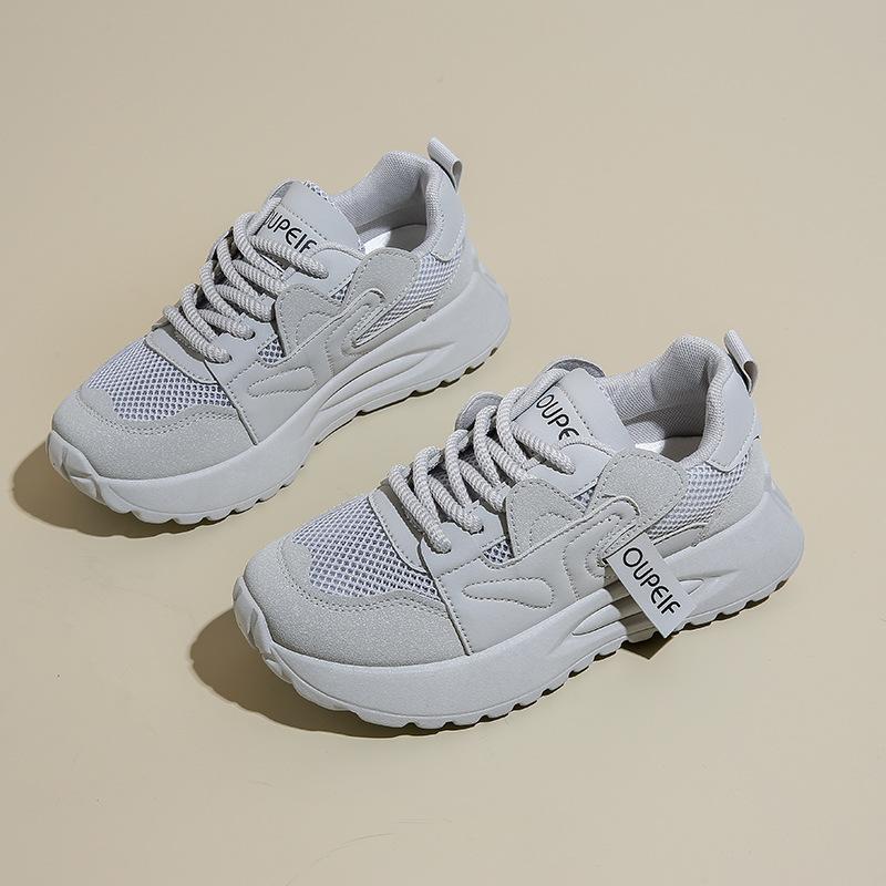 

Мода 2024 Лето Новые женские кроссовки для тренировок Дышащая сетка Кроссовки для ходьбы Платформа Массивные Повседневные Комфортные Спортивные Теннисные Кроссовки 40 серый