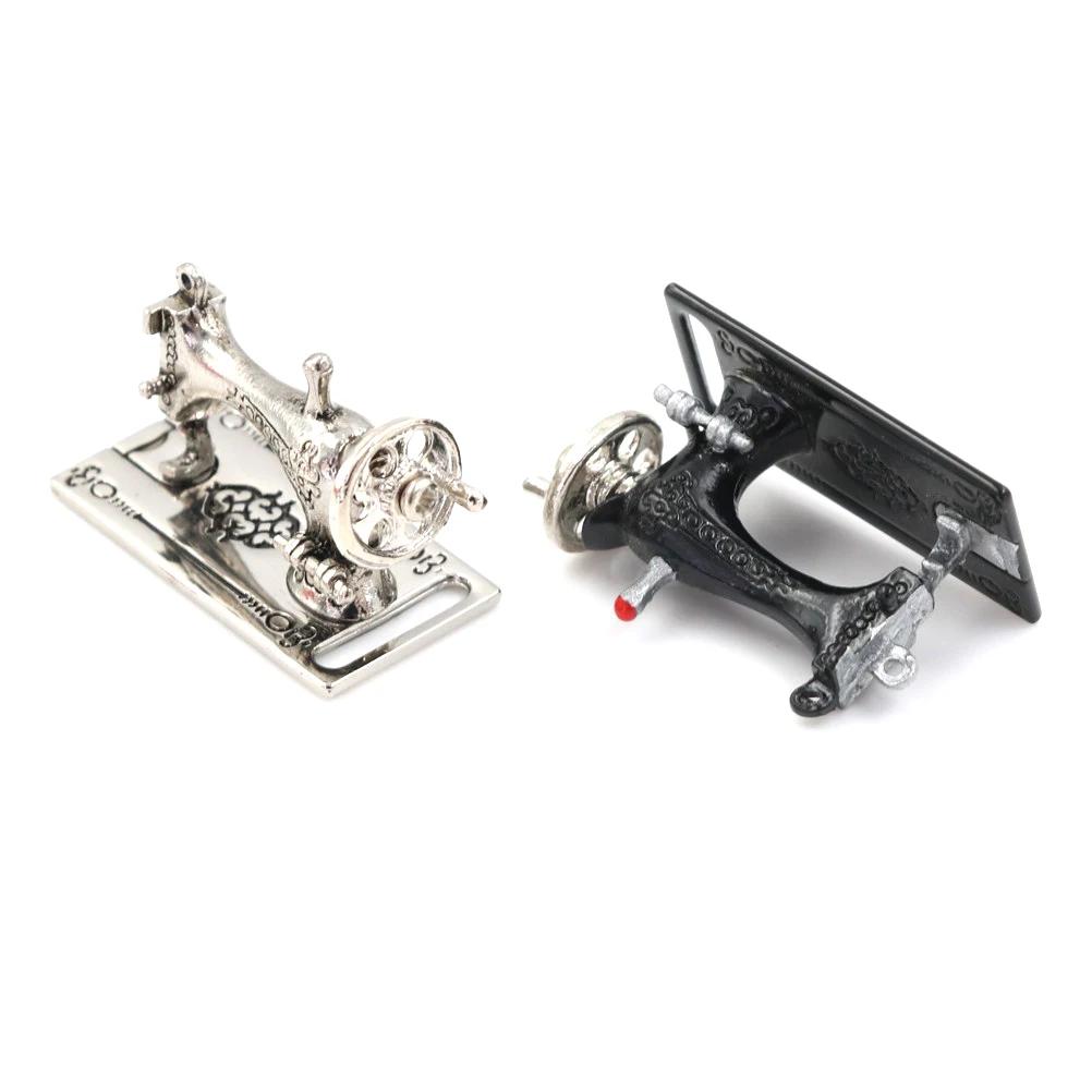 Metal Sewing Machine Dollhouse Miniatures Decoration 1:12 Scale Length 3.5cm