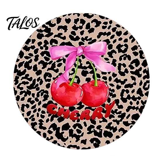 Talos 6 stk. Bilunderlag, Leopardmønster Dekorative Runde Varmeisolerende Pletafvisende Kopholdere, til Bil Tilbehør
