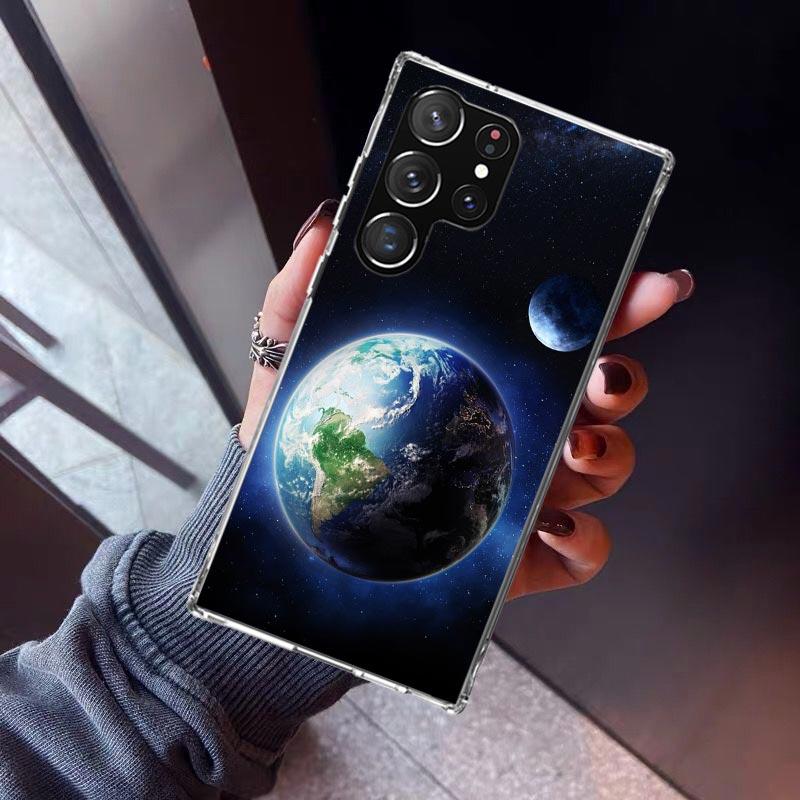 Earth Stars Space Phone Case For Samsung Galaxy S26 S25 Edge S24 S23 Ultra S22 Plus S21 S20 FE Soft TPU Back Cover Funda Galaxy