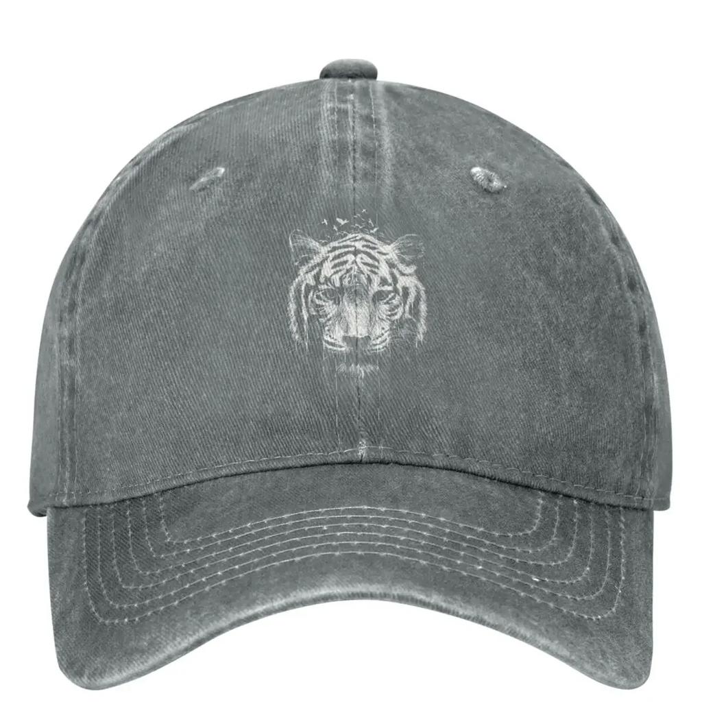 Tiger Head Casual Baseball Cap Summer White Print Trucker Hat Dropshipping Outdoor Snapback Cap Baseball Caps