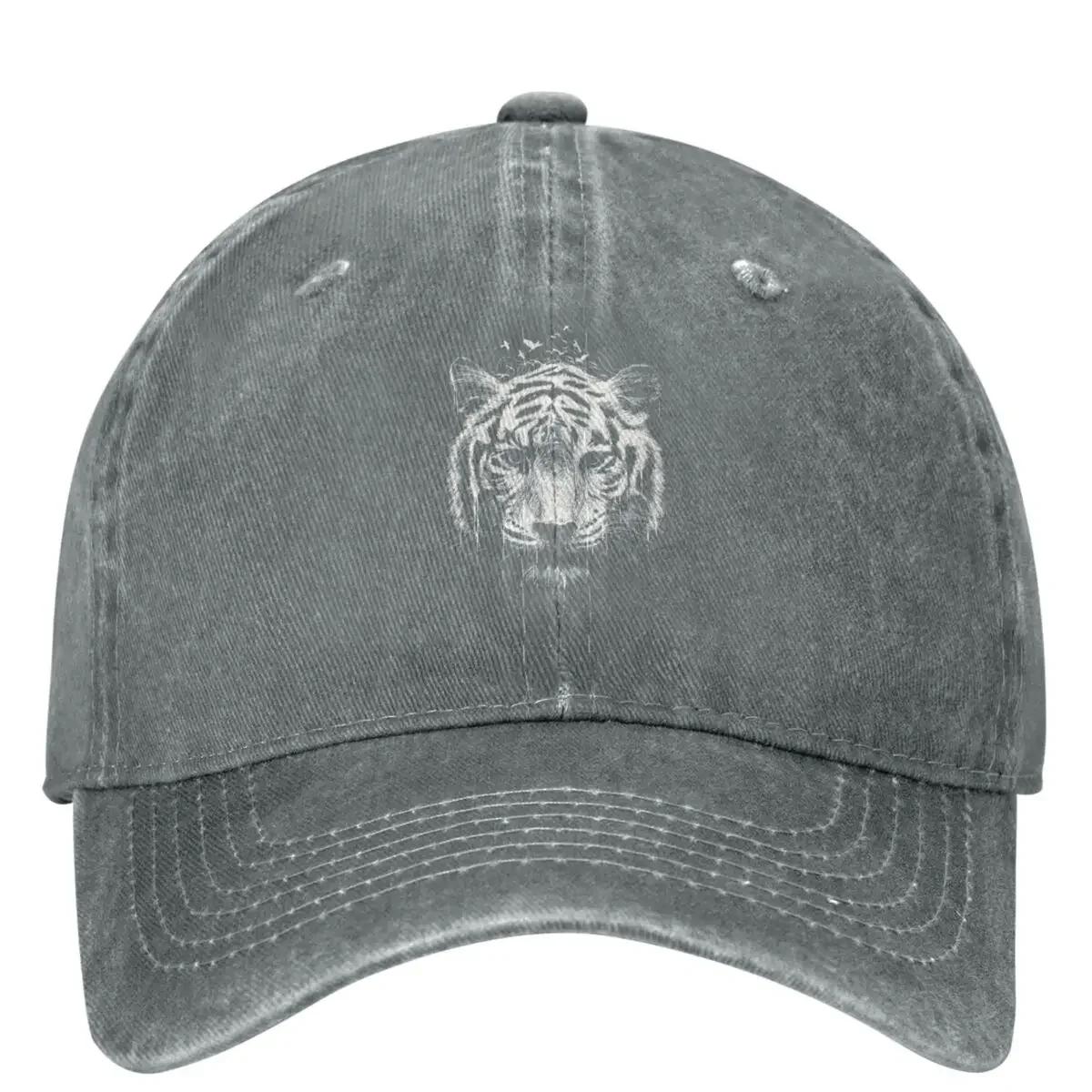 2026 Tiger Head Casual Baseball Cap Summer White Print Trucker Hat Dropshipping Outdoor Snapback Cap Couple Classic Baseball Cap One Size