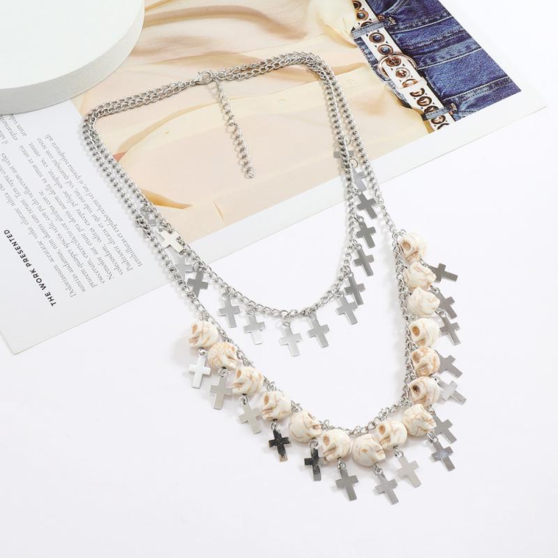 Cross Tassel Necklace Cool And Cool White Holiday Party Supplies Halloween Necklace Fine Workmanship Womens Necklace 55 Grams